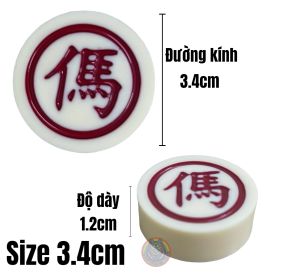 Bộ Cờ Tướng Nhựa Melamine Loại Đẹp - Đặc Ruột - Màu Trắng Ngà - Size 2.6cm và 3.4cm - Hàng Chất Lượng