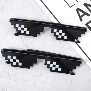 Funny Mosaic Sunglasses Kids Men Women Adult Pixelled Sunglasses Black Pixel Glasses Photo Props Birthday Party Cosplay