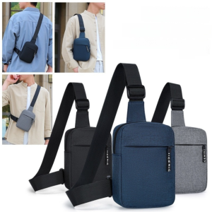 CRNGW Solid Color Mens Chest Bag Oxford Multifunctional Shoulder Crossbody Bag Fashion Korean Style Sports Waist Bag Male