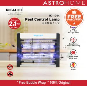 Idealife Lampu LED Pengendali Nyamuk Lalat Insect Killer Lamp 2 x 1 Watt IK1004 IK 1004 Dengan 2pcs UV Light Tubes Aman dari Anak-anak dan Mengusir Lalat dan Nyamuk