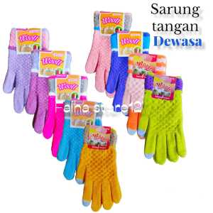 Sarung Tangan Wanita Motor Bulu Woll Handuk Rajut Wool Untuk Cewek Perempuan Wol Warna