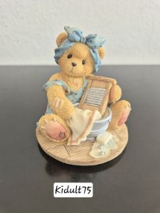 Cherished Teddies Jane doing laundry - Im all washed up without you
