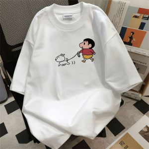 Women Crayon Shin-chan Short Sleeved T-shirt Harajuku Loose Top Simple Couple Tee
