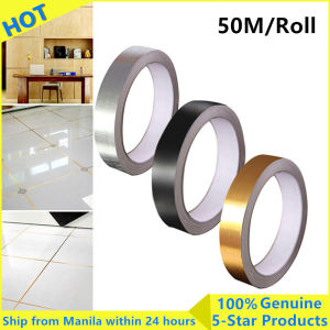 Best Price 50M/Roll Decorative Home Ground Tile Wall Decor Wallpaper Gap Sealing Sticker Waterproof Seam Sticker Floor Line Decal Foil Tape Gold Tape