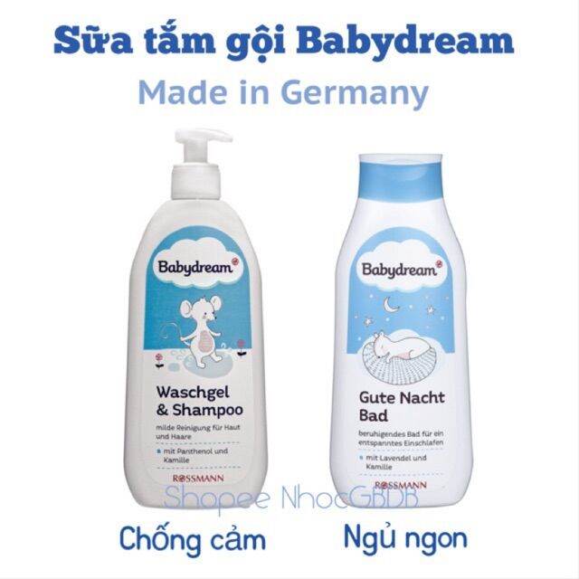 Sữa tắm gội Babydream giúp bé ngủ ngon 500ml (Đức)