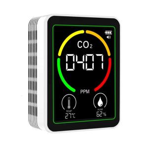 Small CO2 Meter TVOC Sensors Temperature Humidity Detection Rechargeable Alarm For Indoor Environment Monitoring