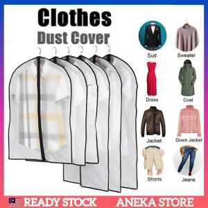 💥READY STOCK💥 Hanging Clothes Dust Cover Fabric Plastic Bag Protector Garment Bag Cover Dress Waterproof Wardrobe Storage Bag Sarung Baju Kurung Seluar Panjang Sangkut Gantung Kot Plastik Pelindung Baju Kalis Air Hujan Habuk Debu 衣服衣物防尘袋罩