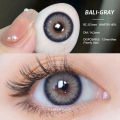 BALI Gray 1 pair color contact lenses 14.2mm brown contact lens use yearly. 