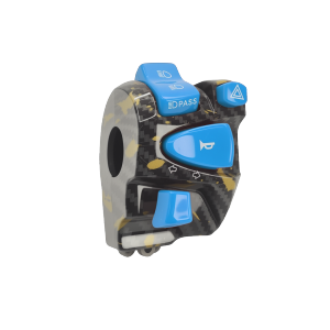 Motorcycle universal switch with dual flash function -4 color buttons carbon fiber switch