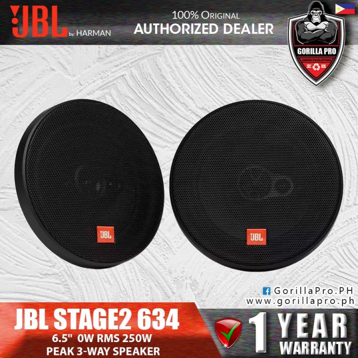 Original JBL STAGE2 634 (PAIR) 40W RMS 250W Peak 3-Way Speaker Car  Audio System Set speaker Lazada PH