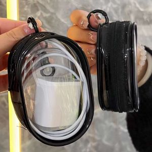 Clear Cable Storage Box Data Cable Organizer Charger Cord Holder Earphone Headset Travel Case Portable Electronic Accessories