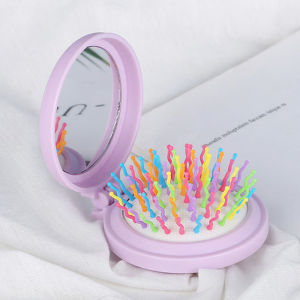 Hairdressing Comb Airbag Massage Comb Travel Mini Portable Folding Mirror Comb Plastic Comb
