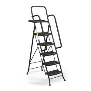 5 Step Side Support Ladder with Handle and Tool Tray Foldable Lightweight Non Slip Step Stool Ladder High QualityDurable
