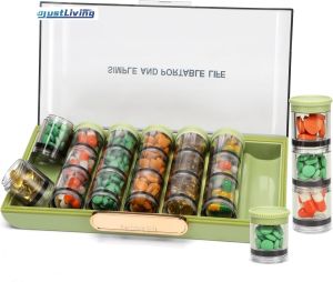 JustLiving อัปเกรดกล่องใส่ยาวันละ3ครั้งใหญ่ทุกวัน7วันตลับเก็บยามี21ช่องกล่องที่ใส่วิตามินยารายสัปดาห์ออแกไนเซอร์จัดเก็บยาเสริมยาภาชนะใส่ยาเดินทางแบบแยกออกจากกัน