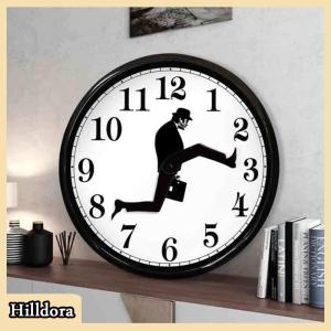 [Hilldora] Funny Walks Clock Classic Wall Watch Funny Walking Silent Mute Clock Home Dector