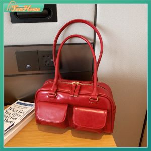 Stylish Leather Crossbody Bag for Women with Double Compartments Elegant Shoulder Bag for Formal and Casual Events in Maroon