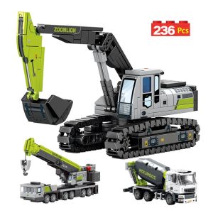 Engineering Building Blocks City Construction Children Toy Cement Mixer Truck /blok bangunan kejuruteraan/积木智益玩具