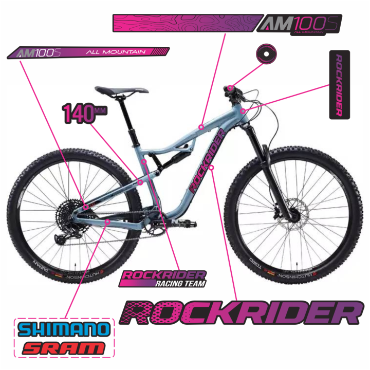 Tem decal dán sườn xe đạp địa hình ROCKRIDER AM100S 2021