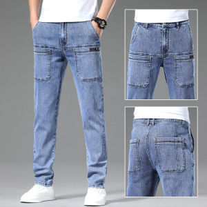 Stretchy Straight-leg Mens Jeans Mens Comfortable Trendy Jeans Pants  Stretchable Denimm