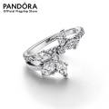 Pandora Sparkling Asymmetrical Herbarium Cluster Ring. 