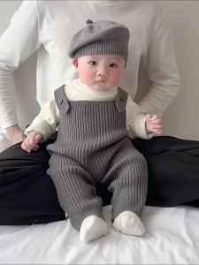 Newborn jumpsuit stylish spring romper for boys and girls knitted overalls autumn casual romper for babies