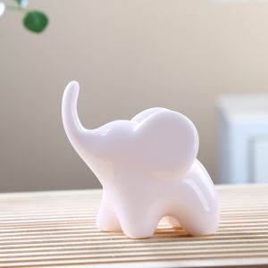 MMLUCK Phong cách sang trọng Mô hình thủ công gốm sứ voi Đồ trang trí Nghệ thuật hiện đại Tượng voi mô phỏng Tác phẩm điêu khắc Tượng Trang trí động vật theo phong thủy Trang trí nội thất nhà cửa