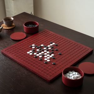 Board Games For Family WeiQi Chess Set Board Game Two-in-One Solid Wood Go Chessboard for s  and Children Black and White Five-in-a-Row Chess