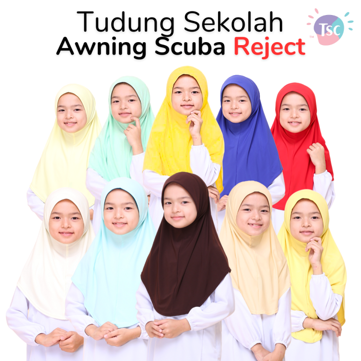 Set B Tudung Sekolah Awning Scuba Reject Tudung Sarung Tudung Wanita ...