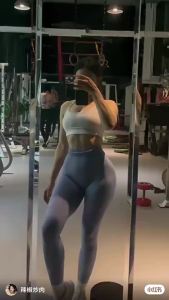 New Style Nude Peach Hip High Waist Yoga Pants Seamless Hip Lifting Tight Pants Sports Outdoor Fitness Pants Womens