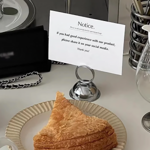 SHUNAICHI Cute Card Holder Silver Metal Paper Organizer Binder Clip Display Office Business For Men & Women Fashion Desktop Decorative