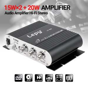 BERGARANSI Lepy HiFi Stereo Audio Amplifier Bluetooth Treble Power Bass Speaker Booster LP 838