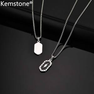 Kemstone Punk sét mặt dây chuyền cho nam giới hình lục giác trang sức bằng inox