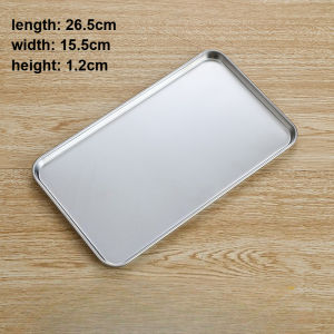 Stainless Steel Rectangular Serving Tray Vermicelli Dish Thickened Flat Liangpi Dish Barbecue Fish Dish Bread Snacks Plate