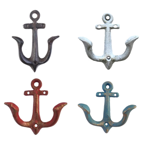 Classical Anchors Shape Iron Wall Hook Bucolic Entryway Decors Durable Coat Hooks For Heavy Bags Jackets Homes Organization