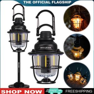 [HOSHIN]โคมไฟ LED เต็นท์วินเทจ กันน้ำ ปรับความสว่างได้ สำหรับกิจกรรมกลางแจ้ง เช่น เดินป่าและตกปลา