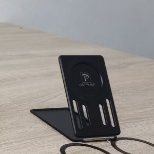 OATSBASF Foldable Metal Phone Stand With Card Storage