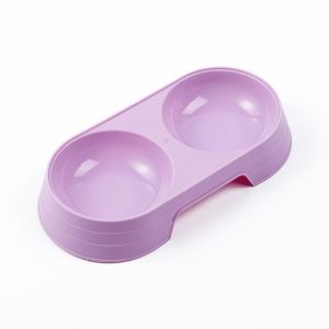 SWEET ELVES Multipurpose Simple Style Plastic Candy Color Portable Durable Cat Feeding Bowl Cat Drinking Bowl Dog Food Tray Cat Double Bowl