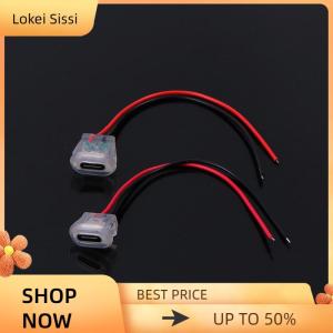 Lokei ซ็อกเก็ตสำหรับชาร์จชนิดอินพุต USB 2PIN ชนิด C พร้อมแผ่นไฟ LED พอร์ตไฟ USB-C กันน้ำ TYPE-C แจ็คตัวเชื่อมต่อตัวเมีย