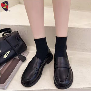 Katerina Fashion Style Loafers Shoes Black Platform Heel For Women Casual Student #A-39