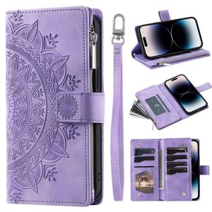 0930[Local Stock] Christmas Halloween Luxury Zipper Wallet Case for iPhone 17 18 16 Pro Max 16E 15 13 12 11 Pro Plus XR XS Max 7 8 SE Embossed Leather Card Phone Bag h261009