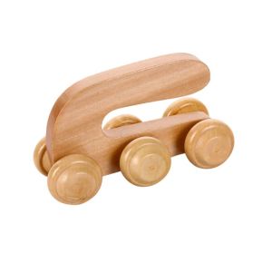 OFTBT Household Wooden Massage Roller Handheld Manual Trigger Point Massager Soothing Anti-Cellulite Body Massage Tool Wheel Shaft
