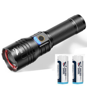 Senter Smiling Shark SD7009 SmilingShark SD 7009 M80 Super Terang Powerbank Type-C Rechargeable Torch light Zoomable 3modes Waterproof