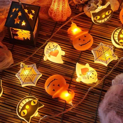 LED Halloween Light String Pumpkin Skull Eye Balls Ghost Festival Party Lantern Trick Or Treat Happy Halloween Day Decor