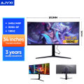 AJVXI 34" Ultrawide Curved Gaming Monitor 180HZ,  IPS panel/1ms, 3440 * 1440, 21:9 (24,27,32 34,INCH Frameless Full Screen)Gaming Monitor 165hz Curved 4k display computer monitor 1MS HDMI/DP/VGA Warranty 3 Years. 
