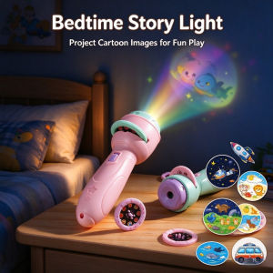 Kids Projection Flashlight Christmas Theme with 3 Slide Films 24 Patterns Battery Operated Educational Toy Christmas Gift
