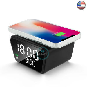 Desk Table Alarm Clock Fast Charging for iphone Android Qi Wireless Portable Chargers Digital Clock Wireless Charger