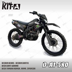 Custom decal klx 150 old stiker motor costum bisa request desain abu emas D-A1-580 D-A1-447