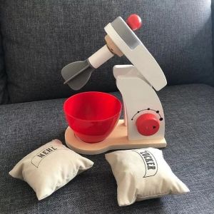 Kids Wooden Pretend Play Mixer Toys Set Modern Cooking Kitchen Education Simulation Role Play