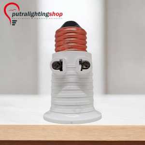 Fitting Lampu Darurat Universal 2 Pin Tipe C dengan Colokan Warna Cinnamon
