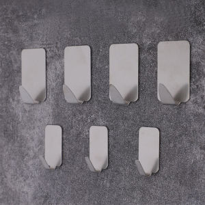 Houseeker 5Pc Self Adhesive Stainless Steel Wall Hook Key Bag Hanger Sticky Kitchen Home Bathroom Storage Hanging Holder Waterproof Towel